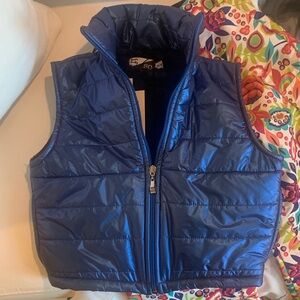 SO Shiny Blue Puffer Vest